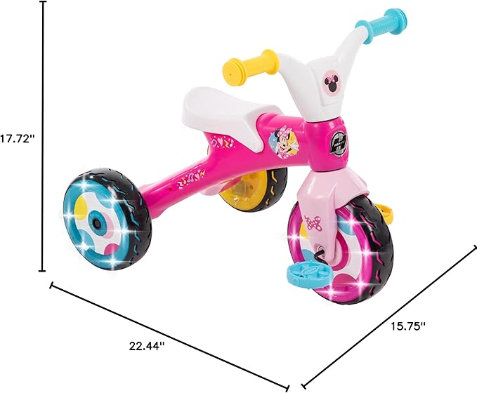 Huffy Disney Minnie Mouse Light Up Kids' Trike, Ideal for Ages 3+, Minnie Mouse Graphics, Colorful and Playful Design, Simple Coaster Brake, Sturdy and Durable, Safe for Toddlers, Girl's
