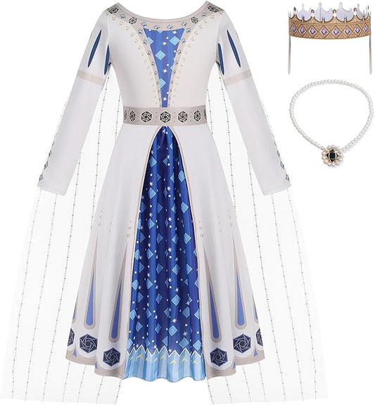 Wish Amaya Queen Costume for Girls Dress up Cosplay Costume Halloween Outfits with Necklace