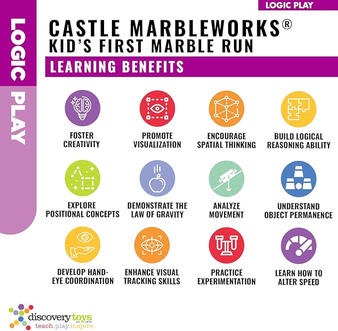 Discovery Toys Castle MARBLEWORKS® Marble Run | Kid-Powered Learning | STEM Educational Building Block Toy Learning & Childhood Development 2 Years Old and Up