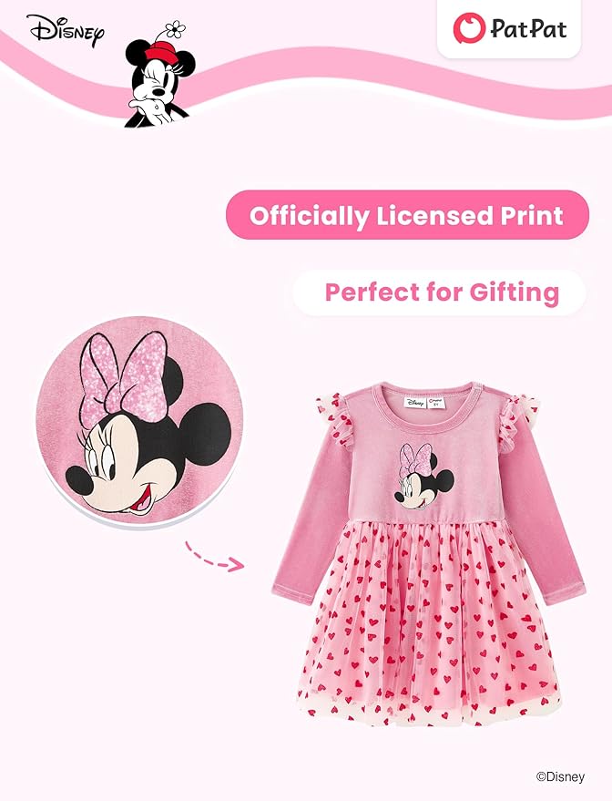 Disney Princess Frozen Minnie Mouse Dress Girls Sparkle Ruffle Tulle Tutu Birthday Party Fall Outfits Clothes Baby to Toddler