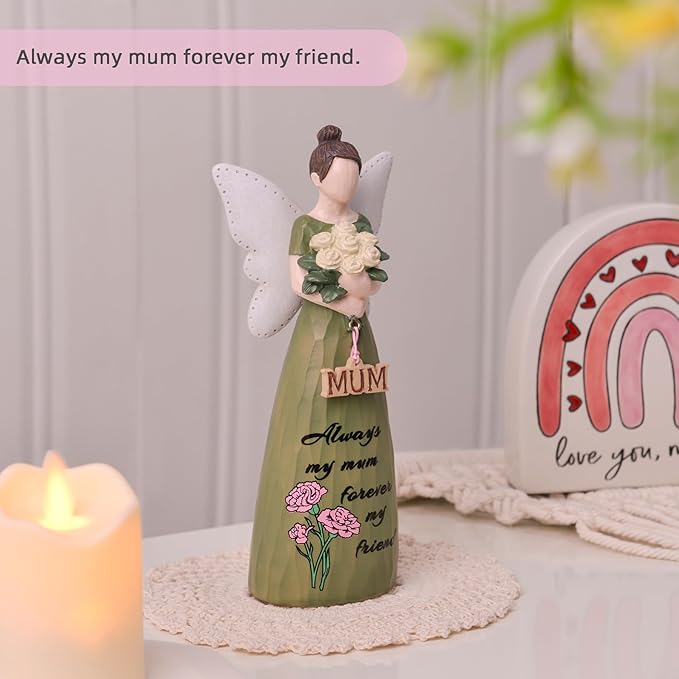 Mom Birthday Gifts,Mom Friend Birthday Gifts for Women,Mothers Figurine Gifts,Angel Figurine for Mother’s Day,Sculpted Hand-Painted Figurine