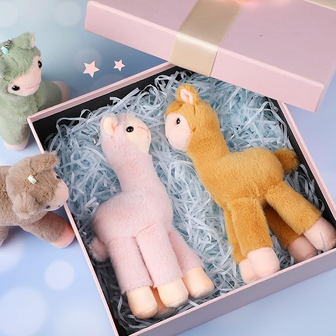12 Pcs Mini Llama Stuffed Animals 7.87 Inch Alpaca Plush Dolls Cute Keychain Plush Llama Party Favors for Boys and Girls Birthday Party Supplies Baby Shower Bag Fillers Gift