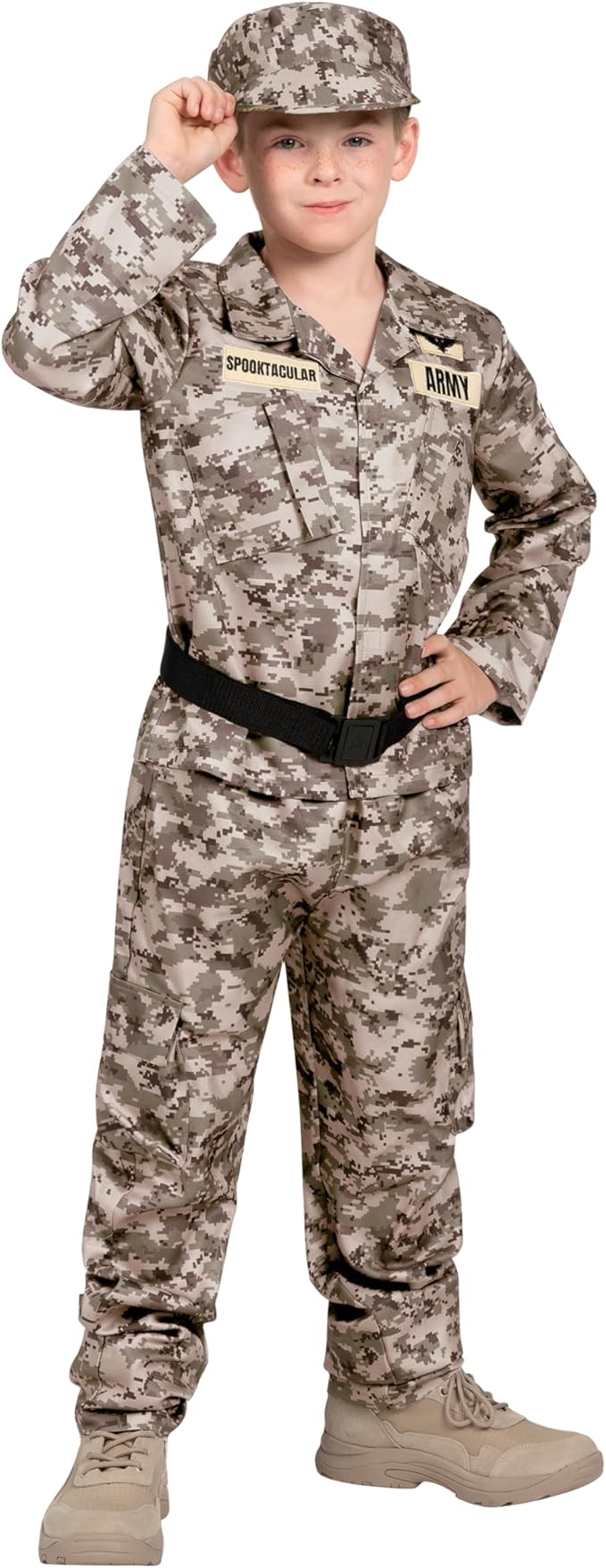 Spooktacular Creations Halloween Boys Army Costume, Military Costume for Kids, Camo Soldier Outfit for Toddler DressUp Party