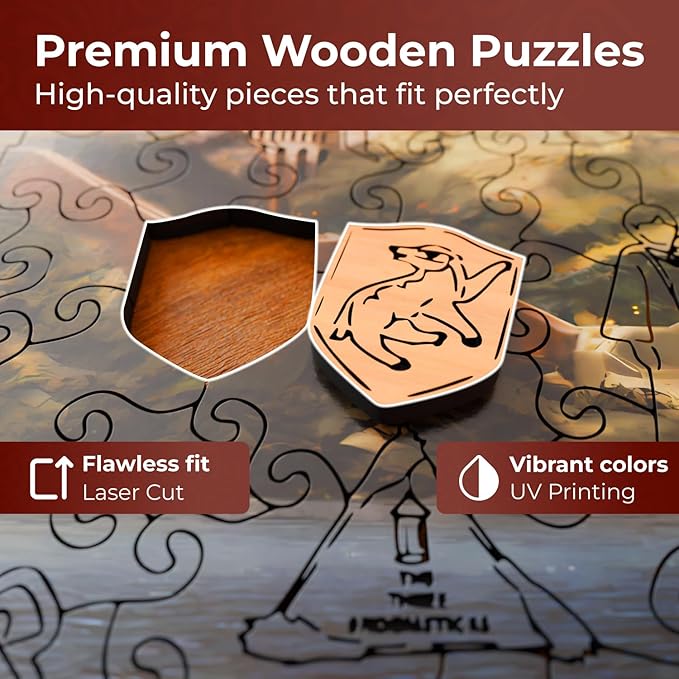 CRAFTHUB Harry Potter Puzzle - Hogwarts Castle - A3 Size - Wooden Jigsaw Puzzles for Adults - 158 Unique Shaped Pieces - Officially Licensed Merchandise - 10.8" x 12.5"