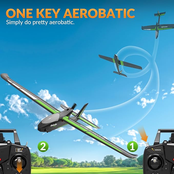 RC Plane 4 Channel Ranger 600 Remote Control Airplane Toys, 2.4GHz Easy to Fly RTF RC Glider Aeroplane with 6 Axis Gyro 2 Batteries for Adults Kids Beginners Boys