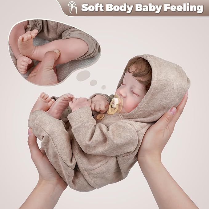 BABESIDE Lifelike Reborn Baby Dolls Boy - 17-Inch Soft Realistic-Newborn Baby Dolls Full Body Vinyl Anatomically Correct Real Life Baby Dolls with Toy Accessories for Kids Age 3 4 5 6 7 +