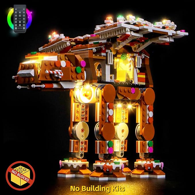 BrickBling LED Light Compatible with Lego Gingerbread at-at Walker, Holiday Décor Lights Compatible with Lego 40806, Christmas Lighting Kit-Excluding Model (RC Version Light)