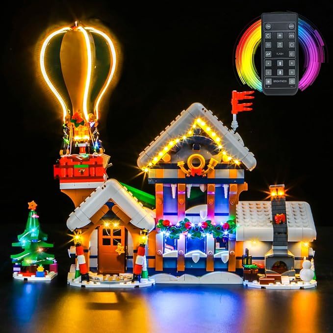 BrickBling LED Light Compatible with Lego Santa's Post Office, Christmas Décor Lights Compatible with Lego 10339, Holiday Lighting Kit-Not Included The Model (RC Version Light)