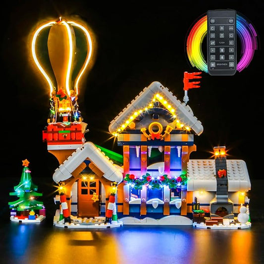 BrickBling LED Light Compatible with Lego Santa's Post Office, Christmas Décor Lights Compatible with Lego 10339, Holiday Lighting Kit-Not Included The Model (RC Version Light)