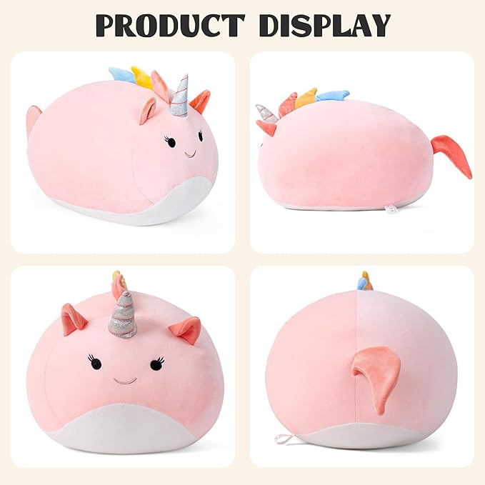 Wepop Unicorn Stuffed Animal Plush Toys, 20 in Cute Unicorn Plush Throw Pillows Soft & Cuddly Plushies Dolls Gifts for Girls Boys