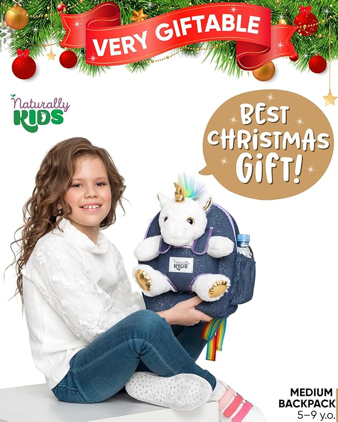 Naturally KIDS Unicorn Toys for Girls Age 4-6, Gifts for 5 Year Old Girls, Toddler Unicorn Backpack