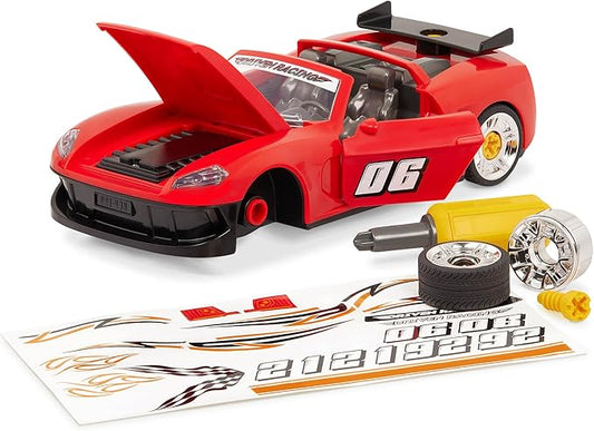 Driven by Battat Take-Apart Sports Car Playset 34pc Red Toy Car STEM Toy with Mini Tool Lights & Sounds 3 Years +