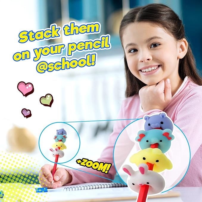 JA-RU Mochi Squishy Donut Animals (24 Pack; 144 Toys Assorted) Kawaii Mini Squishies for Kids. Stress Relief Fidget Toys. Bulk Party Favors Birthday Goodie Bags Classroom Prizes. 3352-24