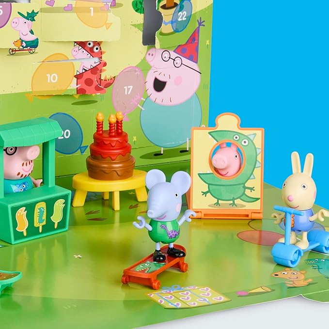 PEPPA PIG George's Party Advent Calendar with 24 Surprise Toys and Stickers Including 5 Figures, Preschool Toys for Girls and Boys 3 and Up (Amazon Exclusive)