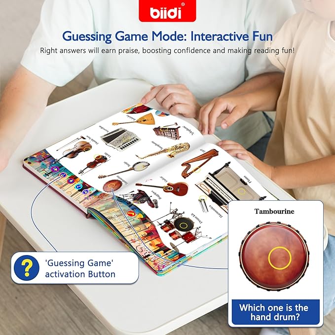 English Words Talking Book for Kids Interactive Activity for Toddler Age 3-5,600+ Sound,Electronic English Learning Travel Toy Birthday Gifts for Boys and Girls,Autism Sensory Toy Sound Book