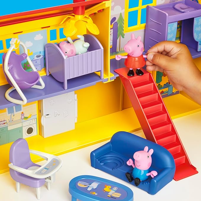 PEPPA PIG Peppa's Big Family House Playset with 3 Figures, 11 Accessories, 2025 Version with Baby Evie, Preschool Toys for Girls and Boys 3 and Up