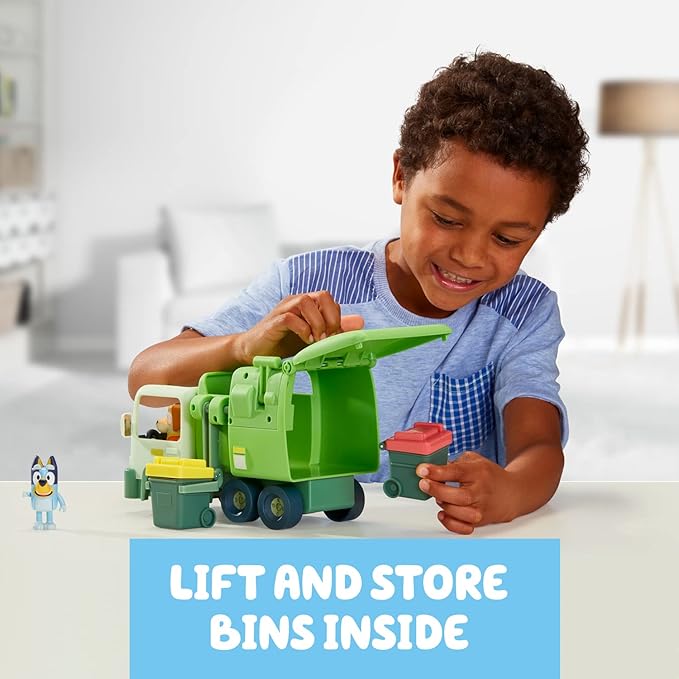 Bluey Garbage Truck Toy Set, Bingo, Bin Man Figures - Includes Trash Cans & Accessories | Amazon Exclusive Playset for Kids Ages 3+