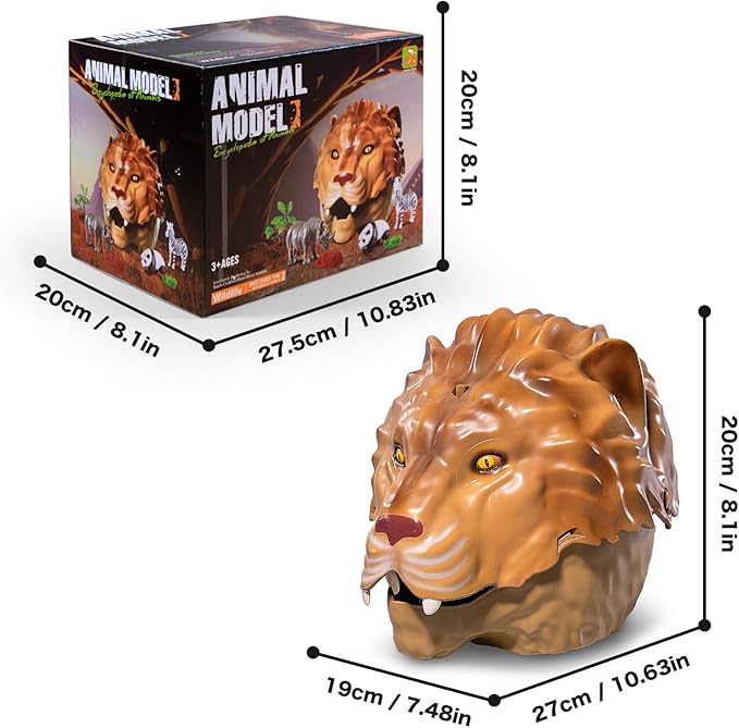 41Pcs Safari Animals Figures Toys–Realistic Jumbo Wild Animals Figurines Plastic African Jungle Animals Playset–Lion,Tiger,Eggs,Trees & Fences–Educational Toys for Kids and Toddlers 3+