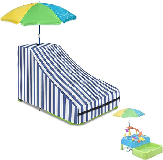 Kids Water Table Cover,Outdoor Heavy Duty 600D Waterproof Toddler Water Play Table Cover,Compatible with Step2 Waterpark Wonders Two-Tier Water Table