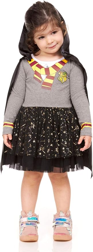 Harry Potter Toddler Girls Gryffindor Tutu Dress with Removable Cape - Halloween Costume for Toddler Girls