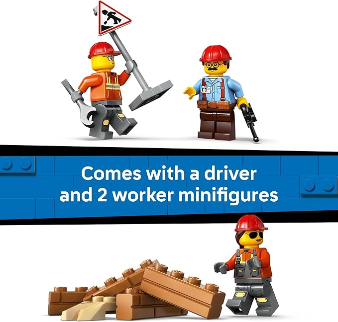 LEGO City Yellow Bulldozer Construction Site Building Toy for Kids, Ages 8+ - Pretend Play Set & Construction-Themed Building Blocks W/Toy Bulldozer Idea for Boys & Girls - 60466