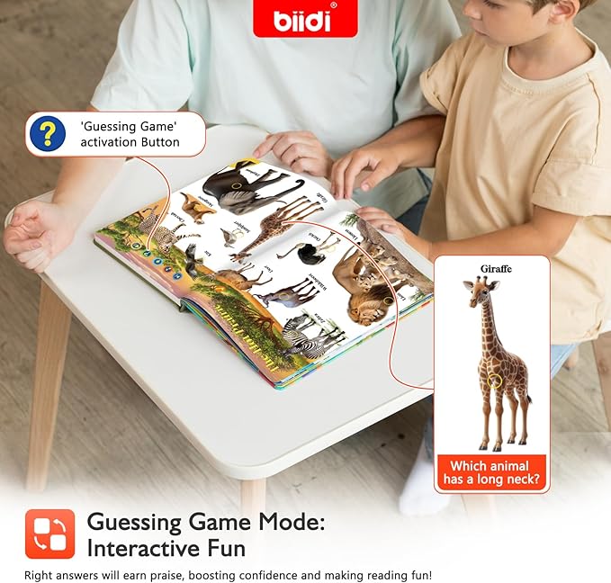 English Interactive Sound Book for Toddler3-5,Talking Activity Book,Educational Learning Toys for Boys Girls, Birthday Gifts for Kid Age 3 4 5 6 Year Old,Sensory Autism Toys,171 Animal,600+Sounds