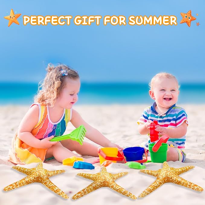 3PCS Inflatable Starfish Balloons, Under The Sea Party Decorations Mermaid Ocean Theme Birthday Baby Shower Pool Beach Party Supplies
