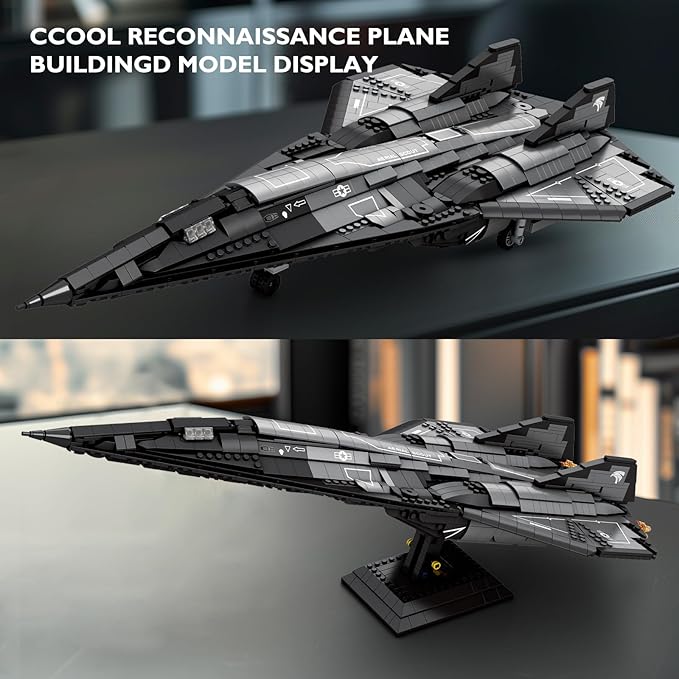 JMBricklayer Military Plane Building Blocks Set 60012, Cool SR-72 Eagle Reconnaissance Aircraft Building Toys Set, Collectible and Display Airplane Model, Ideal Gift for Adult Military Fans