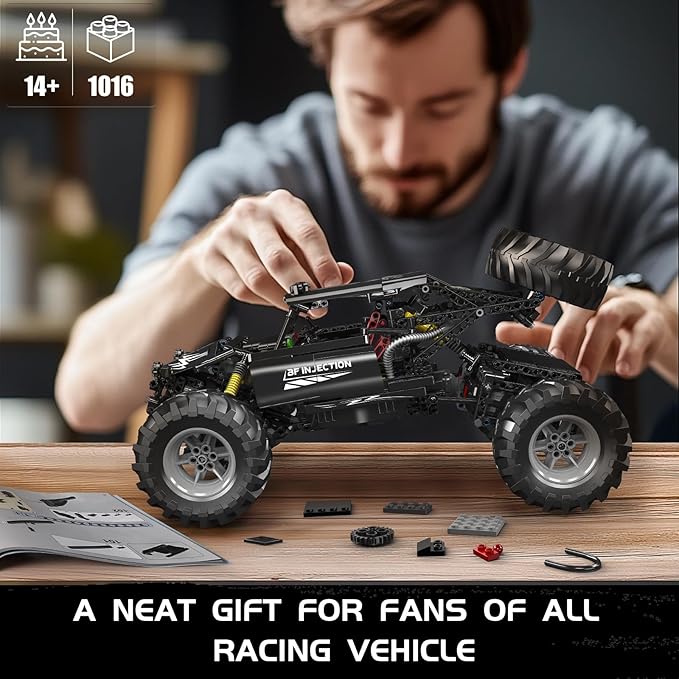 Mould King Bigfoot Climbing Car Building Kit, Remote Control Buggy Off-Road Racing Car Toy Building Blocks Set, for Kids/Adult(1016+ Pieces)