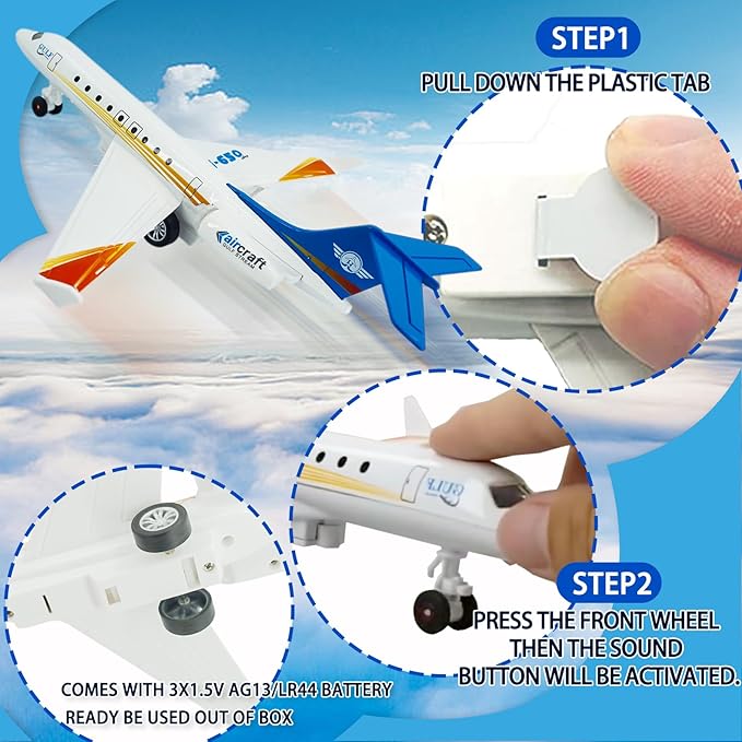 OTONOPI Model Airplane Single Airlines Die-Cast Plane Alloy Metal Aircraft Pull Back Toy Plane G650 with Lights and Sounds for Kids