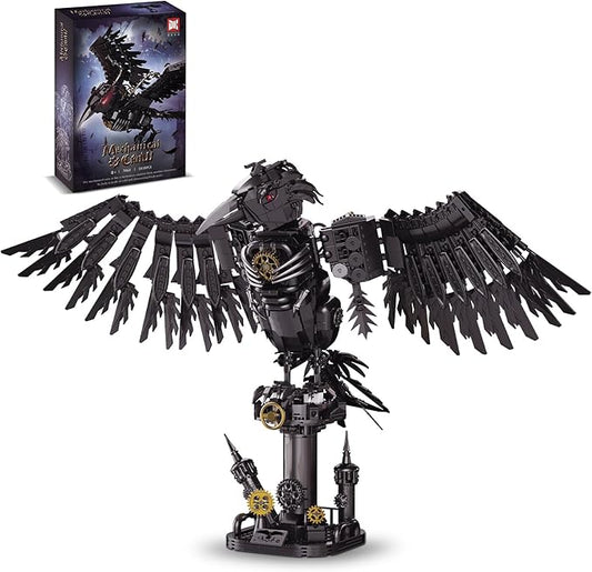 Mechanical Crow Building Block Sets for Adults, Compatible with Lego, Raven Animal Collection Model, Halloween Decor for Home or Office, STEM Toys Gift for Teens Boys and Girls 8-14 (1018PCS)