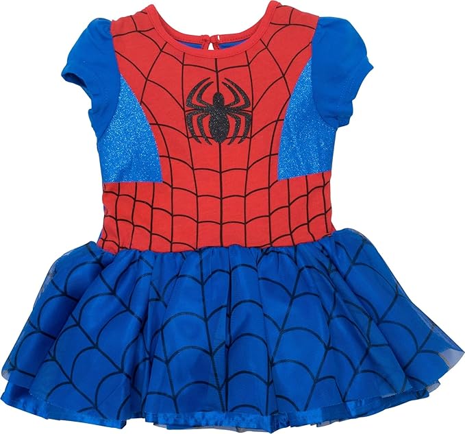 Marvel Spider-Man Tulle Cosplay Dress Leggings and Headband 3 Piece Newborn to Little Kid
