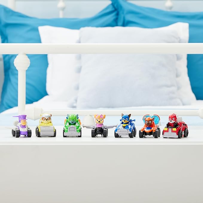 Paw Patrol: The Mighty Movie Toy Vehicle Set- 7 New Cars & Trucks w Exclusive Mayor Humdinger Action Figure-Includes Rubble, Chase, Skye, Zuma, Marshall, Rocky
