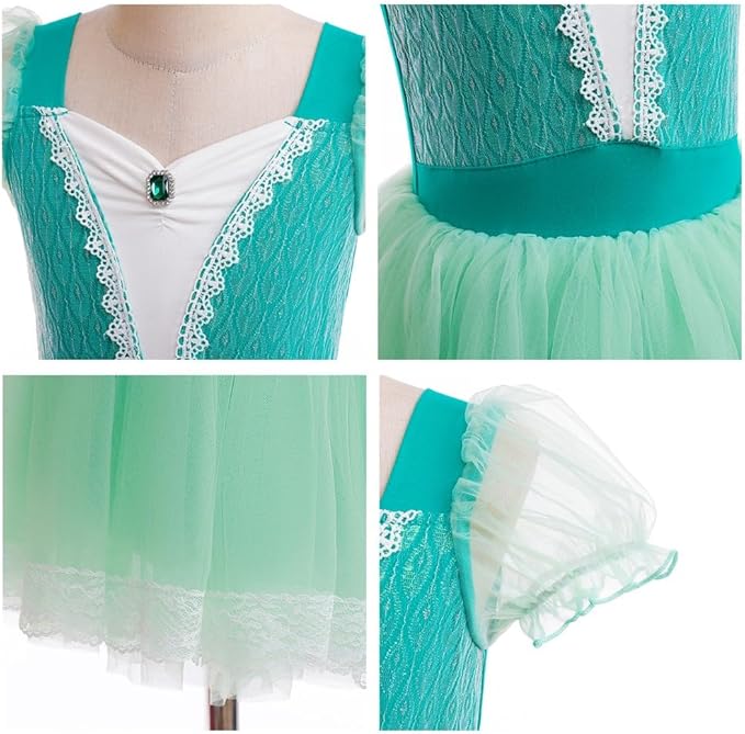 DYMCII Baby Girls Princess Ballet Dress Short Sleeve Leotards Skirted Tutu Dancewear Halloween Christmas Party Fancy Costume