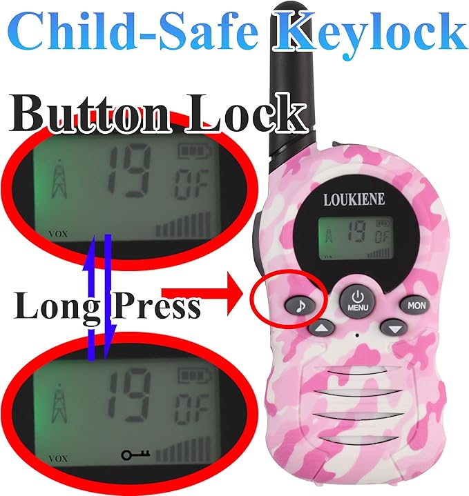 Walkie Talkies for Kids 22 Channels 2 Way Radio Walkie-Talkie Toy with Backlit LCD, 3 KMs Range for 3-12 Year Old Boys Girls Camping Hiking Outdoor Adventure Games (1 Pair, Pink Camo)