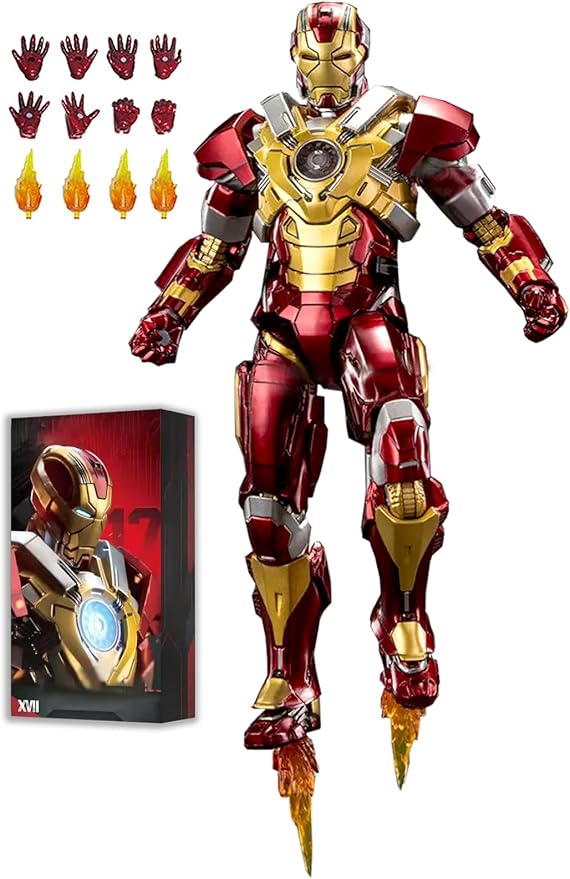 7 Inch MK17Ironman Action Figure (1/10 Scale) with Lots of Accessories,Exquisite Painting Collectible Toy