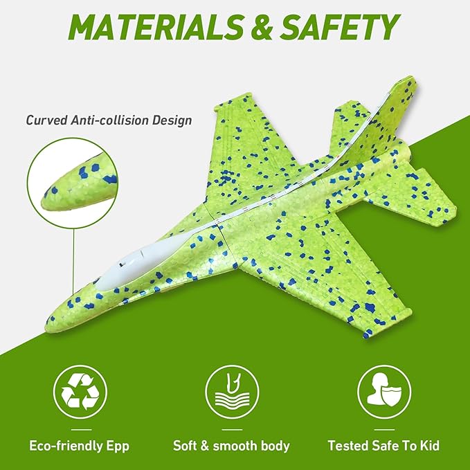 3 Pack Airplane Launcher Toys, 13.2 inch LED Foam 2025 J-15 Fighter Jet ＆ Glider Catapult Plane for Boys, Flying Toys Birthday Halloween for Boys Girls 4 5 6 7 8 9 10 11 12 Year Old