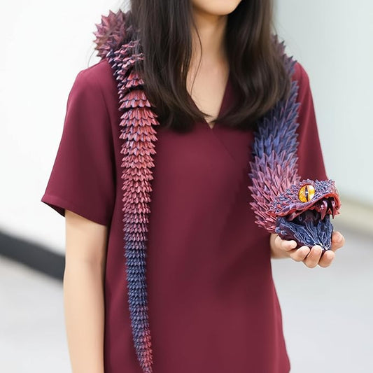 47.5inch Super Large 3D Printed Snake Models,Movable Teeth,Flexible Joint Animal lacertid Figurines, Stress Relief, Fidget restlessness, ADHD Toys, Surprise Fantasy Gifts (RBL/47.5inch)