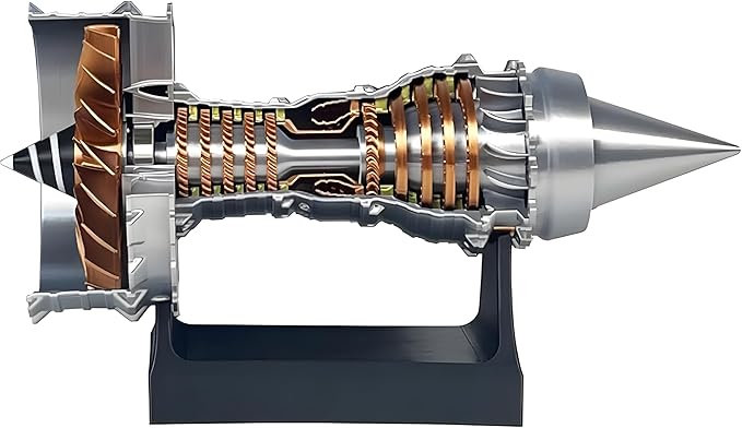 TR900 Turbofan Engine Model, Aircraft Engine Turbojet Engine Replica 28cm 3D Printed Science Education Toy Aviation Enthusiast Gift Desktop Decoration Collection Art