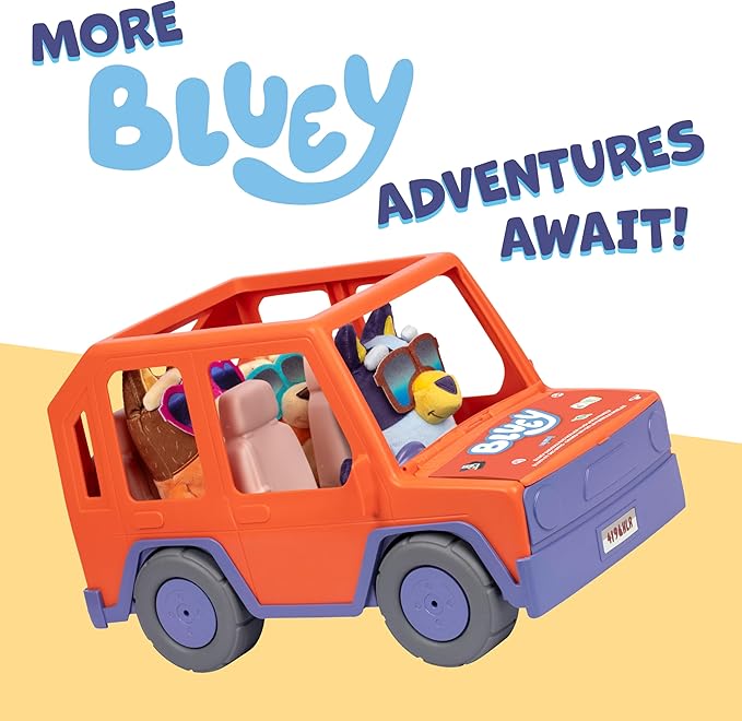 Bluey Big Heeler 4WD Big Car Toy, Interactive, Customizable Toddler Toy Car with Opening Hood Storage, Toddler Cars for Ages 3+