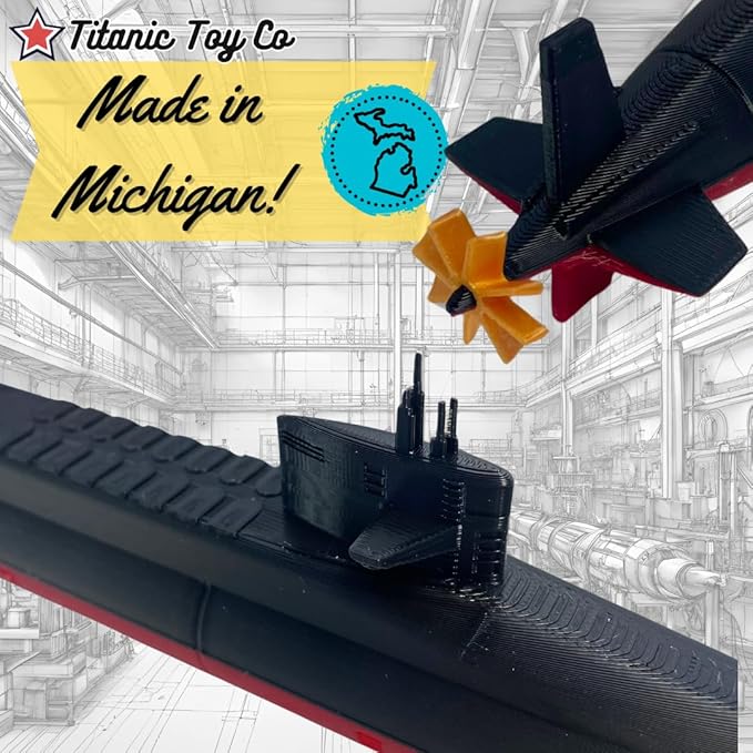 12-Inch Benjamin Franklin-Class Submarine Model– Replica of The Iconic Ballistic Missile Submarine – Nautical Enthusiasts and Military Collectors Titanic Toy, Titanic Model
