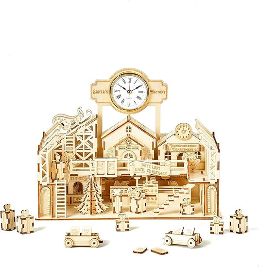 3D Wooden Puzzles Santa's Factory Model Kits, Brainteaser and Puzzle for Christmas/Birthday,Gifts for Adults and Teens to Build Combination