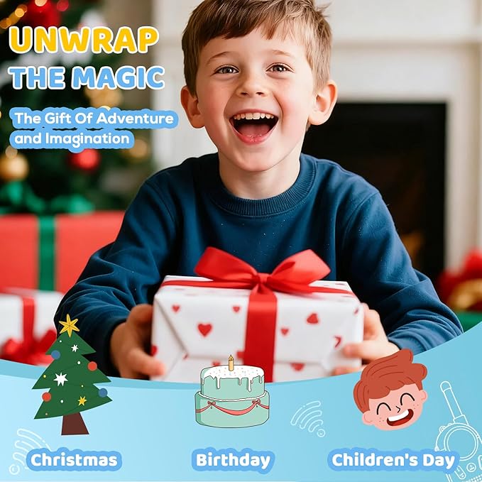 MOICO Toys for 3-12 Year Old Boys Girls,Rechargeable Long Range Walkie Talkies for Kids with 22 Channels,3 4 5 6 7 8 Year Old Kids Gift, Perfect for Outdoor Camping,Hiking,Christmas and Birthday