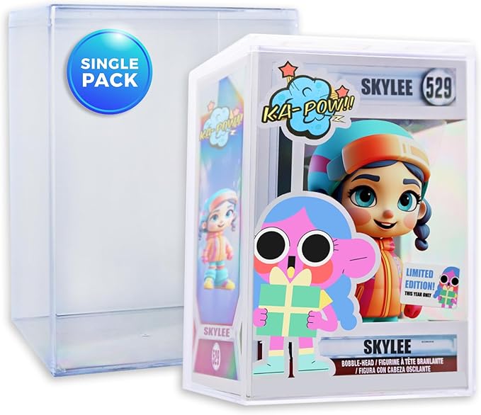 8-Pack Clear Hard Plastic Funko Pop Protector Display Cases for 4" Figures, Stackable Display Cases, Made in USA by Gary Plastic Packaging