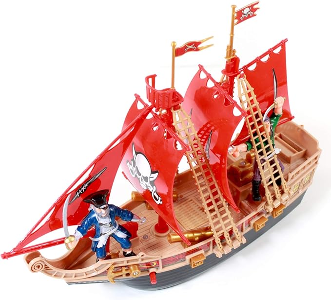 (2-Pack) Scurvy Boys Toy Pirate Ship Adventure Light UP, Sound