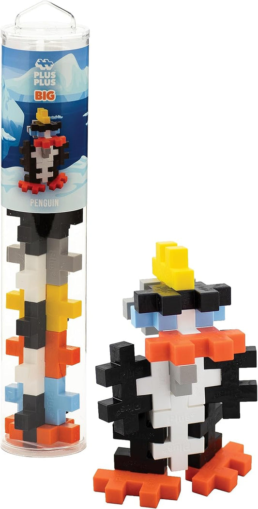 PLUS PLUS Big - Instructed Tube - 15 Piece Penguin - Construction Building Stem/Steam Toy, Interlocking Large Puzzle Blocks for Toddlers and Preschool