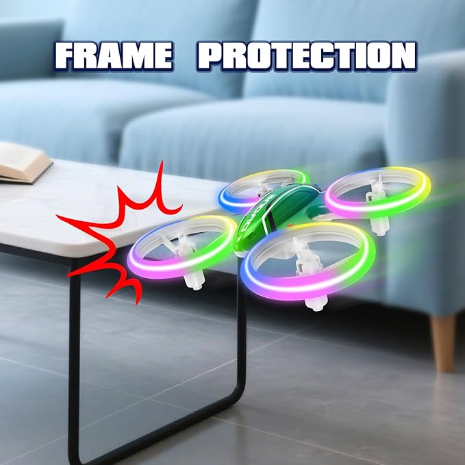 Drones for Kids and Beginners Mini RC Drone Quadcopter,Headless Mode,360° Flips,3 Speed ModesBlue & Green Lights, Propeller Protection,Indoor Outdoor Mini Quadcopter Toy Birthday Gift for Boys Girls