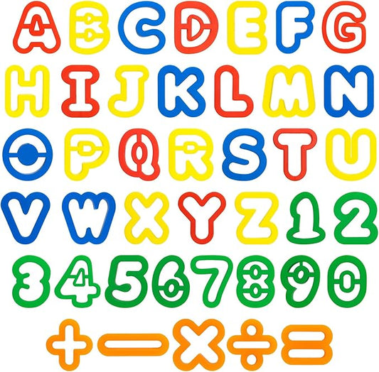 41-Piece Alphabet Cutters Set – ABC Letter and Number Mold Kit with Bright Colors – Educational Clay and Dough Tools & Accessories for Learning – Arts & Crafts for Kids Ages 2-4 – Strong and Durable