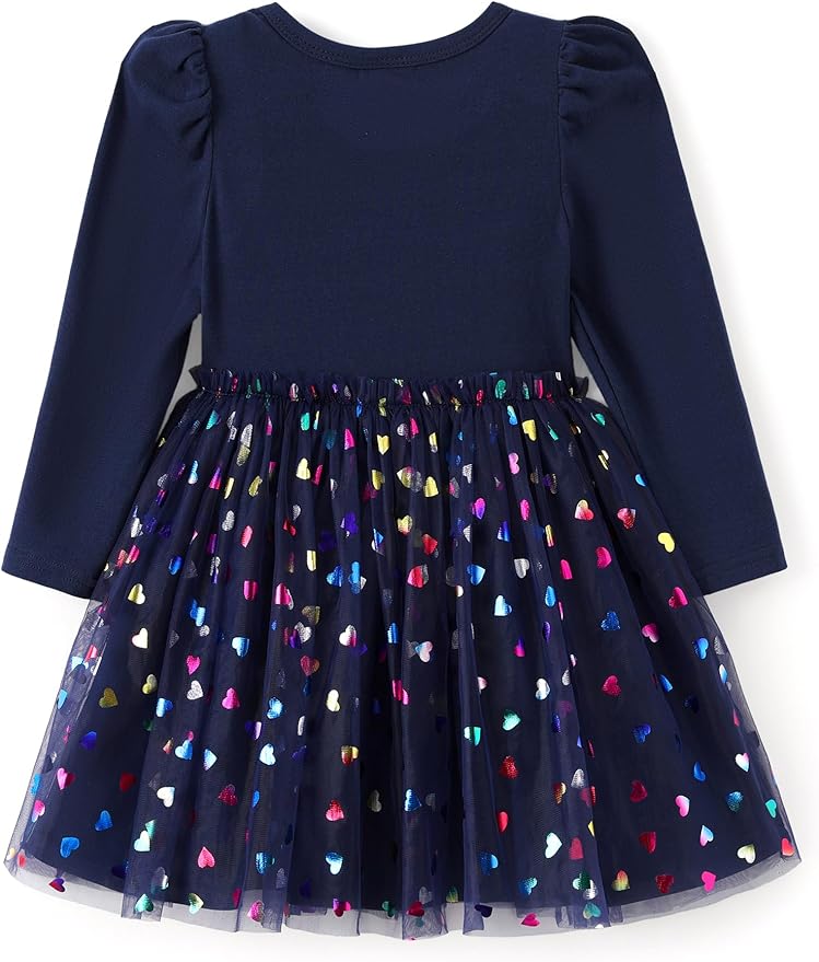 Peppa Pig Toddler Girls Dress for Fall Long Sleeve Tutu Dresses for Birthday Party Tulle Princess Dress Little Girl Size 2-6T