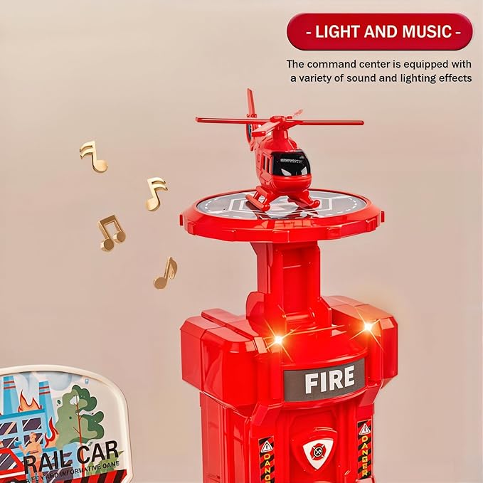 Construction Vehicle Toys Race Car Track for Kids Age 3-8 Train Set Best Birthday Gift with 4 Mini Engineering Cars